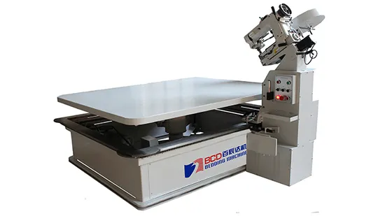 Вертикальный станок для облицовки матрасной кромки лентой вверх и вниз